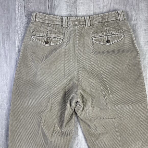 Vtg LL Bean Pants Mens 31X29 Khaki Classic Flat Front Straight Leg Corduroy P - Picture 11 of 13